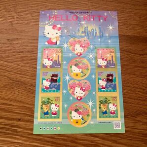 祝・中国2010年上海万国博覧会 HELLO KITTY シール式 グリーティング　未使用 80円x10枚切手シート シール切手