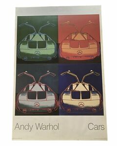 【アンディーウォーホル Andy Warhol ベンツ ガルウイング Cars ポスター 60cm×90cm ビンテージ 年代物 昭和レトロ アンティーク 中古品】