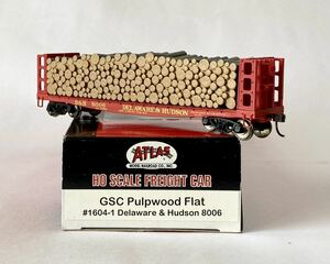 ATLAS HO GSC 木材積荷付き パルプウッドカー Pulpwood Flat D&H アトラス