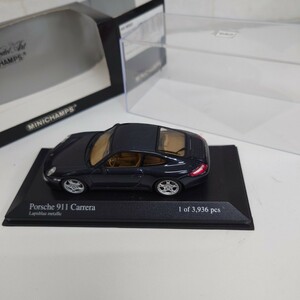 B02025 PMA ミニチャンプス 1/43 PORSCHE ポルシェ 911 Carrera カレラ S 2004 グレーメタリック 　ミラー下塗装乱れ　ケースくすみ