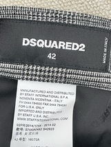 (J01407) 美品 ディースクエアード DSQUARED2 ウール グレンチェック ロールアップ センタープレス スラックスパンツ 42 ダークグレー系_画像2