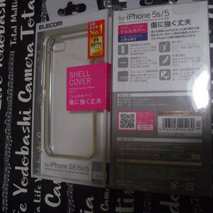 ELECOM iPhone SE/5s/5用 シェルカバー サイドメッキ ゴールド 金 側面にメッキ加工を施したポリカーボネート製のスリムシェルカバー 120円