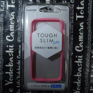 ELECOM iPhone 12 mini ハイブリッド ケース TOUGH SLIM LITE フレームカラーがピンク 側面弾力性のあるTPU 背面高硬度8Hポリカーボネート
