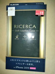 ELECOM iPhone 11 ソフトレザーケース 手帳型 イタリアンCORONET社製ソフトレザー ヴェルディ色 2つのポケット付 コーナーにエアクッション