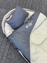 専用枕付き 寝袋 ふかふか シュラフ コンパクト 封筒型 冬用 車中泊 キャンプ ベージュ 7_画像2