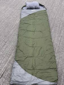 専用枕付き 寝袋 ふかふか シュラフ コンパクト 封筒型 冬用 車中泊 キャンプ ベージュ 30