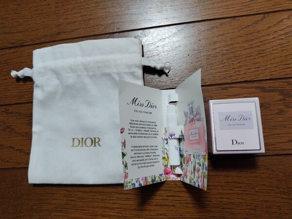  Christian Dior　ミスディオール　オードゥパルファン　5ml・1ml　巾着　クリスチャンディオール