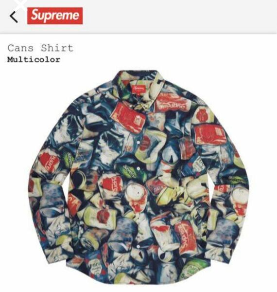 新品未使用品★Supreme Cans Shirt Multicolor Sサイズ★シュプリーム 長袖 シャツ オンライン購入品