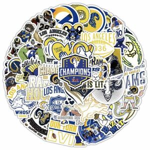 【50枚】NFL ①ロサンゼルスラムズ ステッカーセット ロゴ 防水 Los Angeles Rams