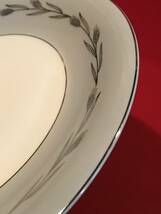 A7322●レトロ 陶器 大皿 【FINE SEYEI CHINA】グレー/銀彩/麦の模様 約φ26.5㎝ スレキズ小汚れなどあり_画像4