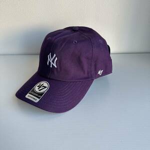 【未使用】MLB キャップ メジャーリーグ 47Brand帽子 CAP ニューヨーク ヤンキー Yankees 男女兼用　NYC 紫　