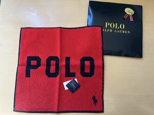 ラルフローレン　新品・タオルハンカチ　POLO 赤