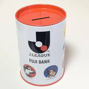 ☆匿名配送　缶型貯金箱　富士銀行　Jリーグ 限定品　レア 希少 非売品 ノベルティー 限定品 コインバンク ららら貯金箱