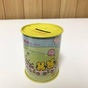 ☆匿名配送　缶型貯金箱　肥後相互銀行　レア 希少 非売品 ノベルティー 昭和レトロ 限定品 コインバンク 年代物 ららら貯金箱