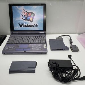 @T0743 秋葉原万世商会 SONY VAIO PCG-XR1G 13.3型ノートPC/Celeron466MHz/メモリ64MB/HDD20GB/CD/FD/予備バッテリー付属/Windows98