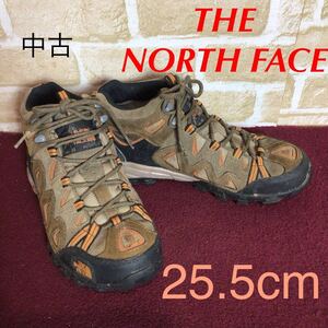 【売り切り!送料無料!】A-345 THE NORTH FACE!トレッキングシューズ!ベージュ!ブラウン!25.5cm!登山!山登り!ハイキング!キャンプ!中古!