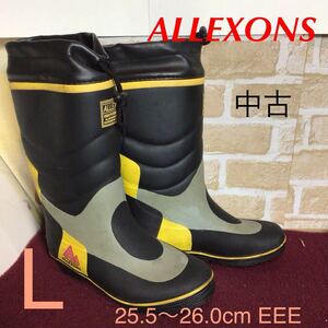 【売り切り!送料無料!】A-348 ALLEXONS!長靴!L 25.5〜26.0cm位 EEE!レインブーツ!雪!農作業!DIY!仕事!中古!