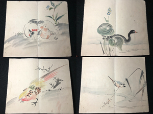 2664猫 花鳥画 草花 動物ほか絵入 絵本 彩色 ■肉筆 画帖■ 明治期 写本 画譜 画集 和本浮世絵ukiyoe古書古文書和書古本古典籍骨董古美術