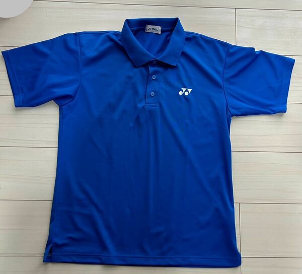 送料無料 ヨネックス ゲームシャツ ポロシャツ ユニO サイズ 日本製 ブルー系 半袖 使用わずかな美品 シンプル 基本