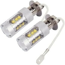 H3 H3a LED フォグ フォグランプ LEDバルブ ホワイト 12V 24V 兼用 6000k 80W 2個 トラック プロフィア グランド 爆光 高輝度_画像1