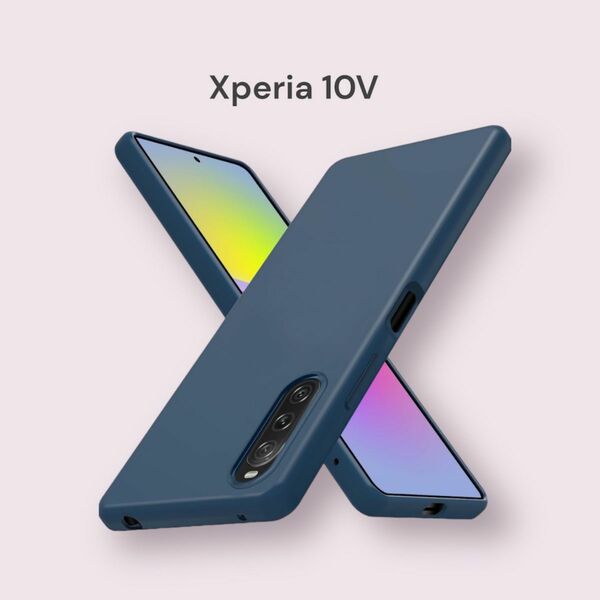Xperia 10 V ケース シリコン 耐衝撃 柔軟 カバー 青 ブルー マット TPU 薄い 指紋防止