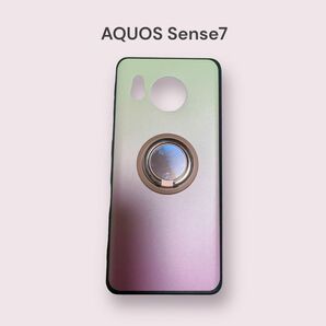 Aquos sense7 スマホケース リング付き グラデーション ソフトケース カバー