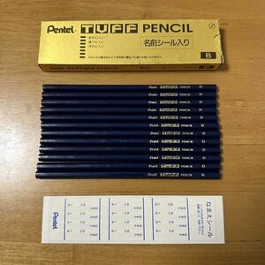 新品 廃盤 Pentel ぺんてる 鉛筆 えんぴつ TUFF ゴールド タフ B 1ダース(12本セット) CB6 箱付き 昭和レトロ