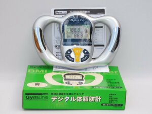 [ new goods / free shipping ]GymLine digital body fat meter Y-2009 single 4 battery easily viewable digital display 9 person minute . private person setting small size light weight type unused 