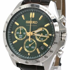 １円～ SEIKO セイコー スピリット SBTR017 クロノ メンズ ウォッチ SS 8T63-00D0 グリーン ◆クリックポスト185円◆質屋 神戸つじの