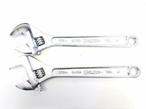 SUPER TOOL スーパーツール モンキーレンチ 2本 375mm ハンドツール 手工具