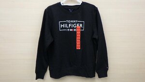 E445-44647 TOMMY HILFIGER トミーヒルフィガー メンズ スエット シャツ ブラック US/M JP/L 長袖