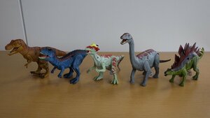 B68-1439086 展示品 ライト&サウンド付き 恐竜フィギュア5体セット 子供 おもちゃ リアル ※パッケージ無し