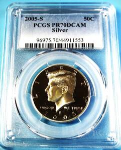 ★★ 最高鑑定 ケネディ 2005-S 50￠ 11.3g .900銀貨 PCGS PR70DCAM ★★