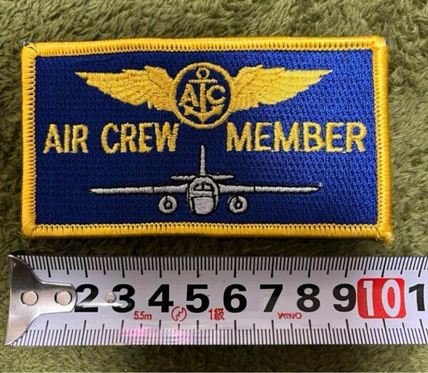 美品　ワッペン　AIR CREW MEMBER 飛行機　自衛隊　軍物