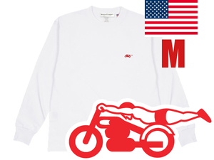 USAコットン SUPER HEAVY WEIGHT スピードアディクト L/S T-shirt WHITE M/白tシャツロンteeヘビーウェイトヘビーオンスcamberキャンバー