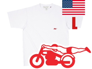 USAコットン SUPER HEAVY WEIGHT スピードアディクト T-shirt WHITE L/白tシャツヘビーウェイトヘビーオンス厚手フルーツオブザルームusa