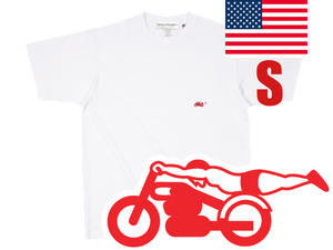 USAコットン SUPER HEAVY WEIGHT スピードアディクト L/S T-shirt WHITE S/白tシャツヘビーウェイトヘビーオンス厚手グッドウエアメカジusa