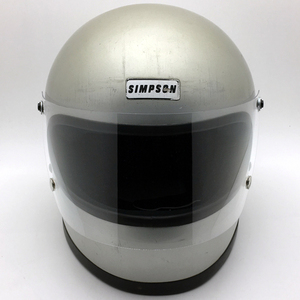 送料無料 2月27日値下 BHVクリアシールド付 SIMPSON M80 SILVER 59cm/シンプソン銀シルバービンテージヘルメットmadmaxマッドマックスm30