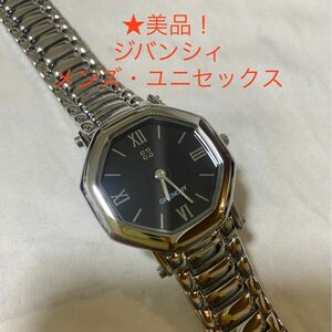 ★美品！　ジバンシィ　腕時計　メンズ・ユニセックス/シルバー色・オクタゴンケース・ブラック文字盤・ローマ数字