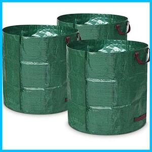 大容量272L（3個パック）ガーデンバケツ フレコンバッグ 集草バッグ ガーデンバッグ 大型庭用袋 自立式 Athvcht 折り畳み 再利用可能な