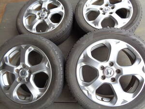 Ａ70　BSブリヂストンplayz　PX-RVⅡ　205/55R17+ホンダ純正アルミホイール付　17×6J　114.3-5Ｈ　55　残り目多・中古４本セット