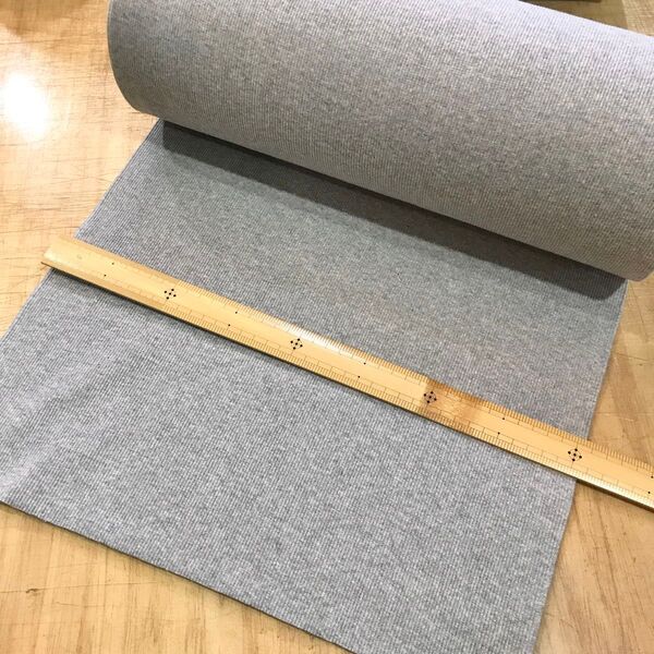 20スパンテレコ 杢グレー 42cmW×1m リブニット