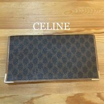 CELINE セリーヌ マカダム柄 二つ折り 長財布 ヴィンテージ _画像1