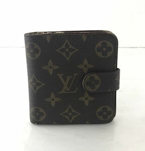 【SK1143】LOUISVUITTON ルイヴィトン コンパクトジップ 二つ折り財布 モノグラム ブラウン系 レディース ウォレット 財布