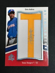 Upper Deck Authentic Elvis Andrus By The Letter Patch Auto 03/60 