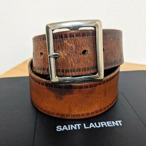 美品 15SS SAINT LAURENT PARIS ディランバックルレザーベルト 75 サンローランパリ エディスリマン CELINE セリーヌ ディオールオム diorの画像9