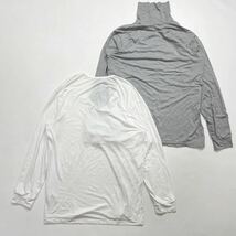 277 UNIQLO ユニクロ HEATTECH ヒートテック 2枚セット サイズL ホワイト 白 グレー メンズ 40202I_画像2