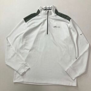 297 NIKE GOLF ストレッチ ハーフジッププルオーバー ナイキ ゴルフ BELLAGIO サイズL メンズ DRI-FIT スポーツ ホワイト 40210AD