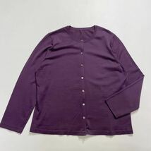 269 Leilian レリアン プラスハウス ウール ニット カーディガン 羽織り サイズ13+ 日本製 パープル 紫 レディース 40213W_画像1