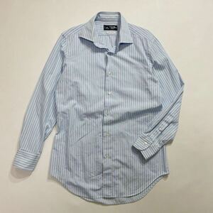 259 Maker's Shirt 鎌倉 メーカーズシャツ カマクラ ストライプ 長袖 ワイシャツ ブルー 日本製 ビジネス オフィス コットン 40222P